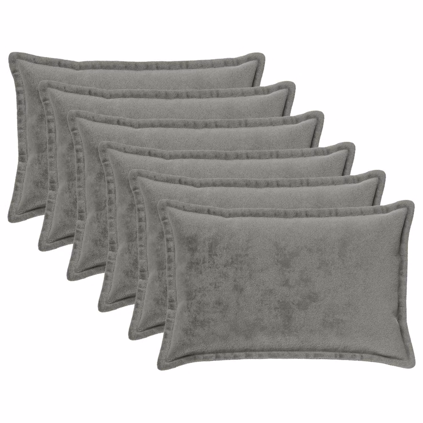 vidaXL Federa 6 pcs HOUTEN Grigio Scuro 50 x 80 cm Flanella