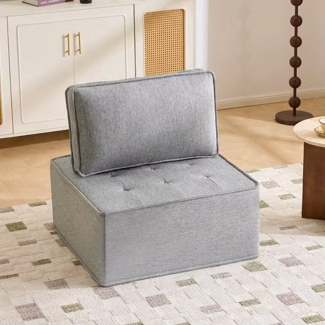 Divano 1 posto ¨C Minimal ¨C Tessuto grigio compatto per soggiorno camera bambini