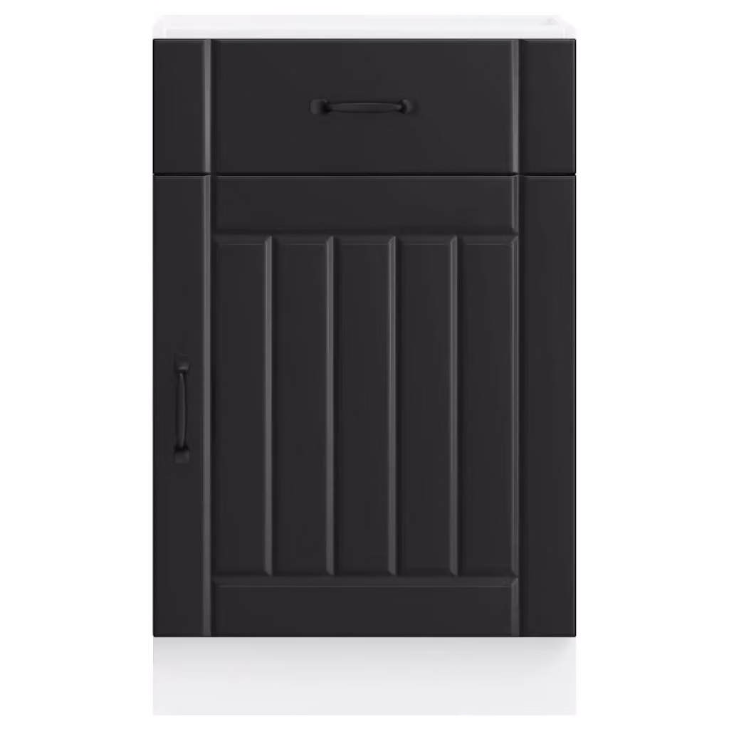 Mobile da cucina Lucca nero in legno composito con ante a battente e spazio ottimizzato L/P/H: 50 x 46 x 81,5 cm – 2