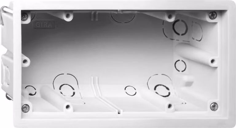 Scatola per apparecchi Gira a 2 moduli E2 per montaggio a filo, 1 pz.