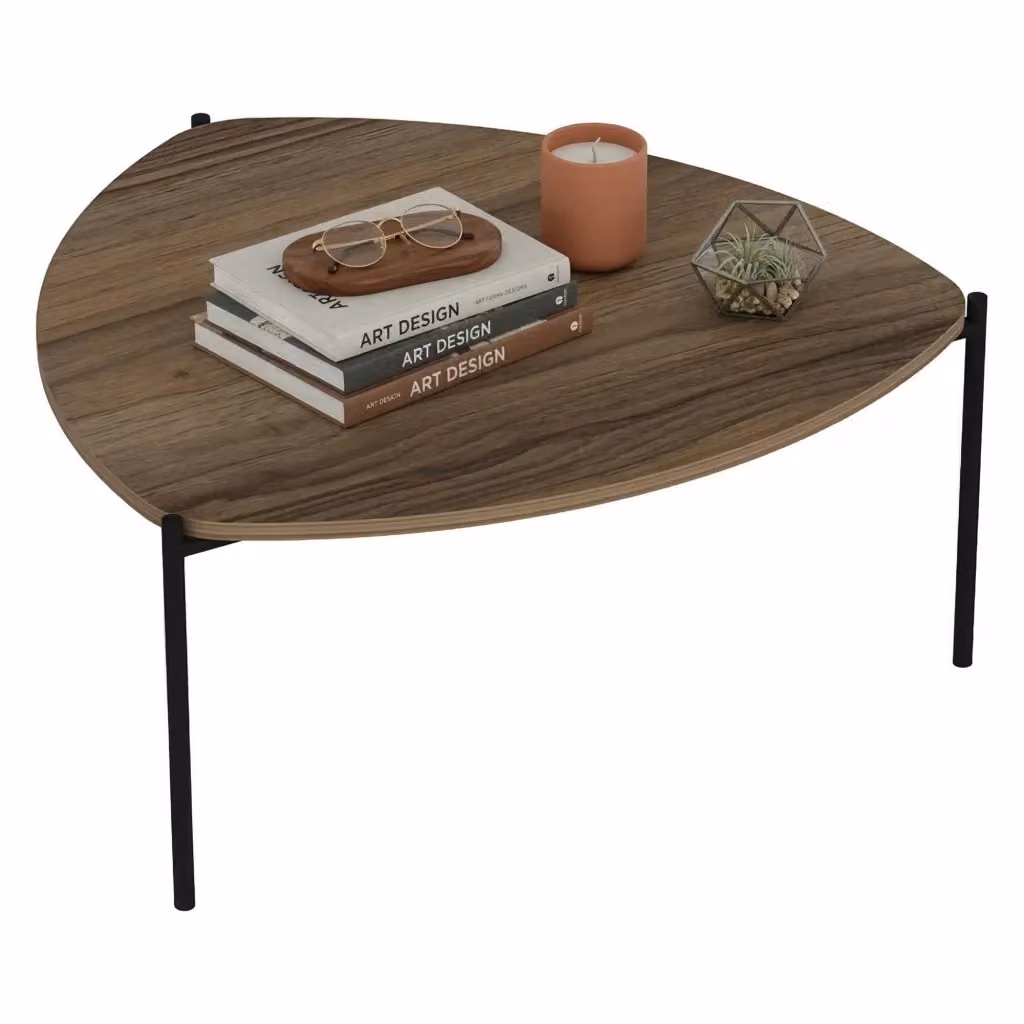 Tavolino da salotto moderno DMORA in legno marrone e nero L/P/H: 89 x 89 x 40 cm – 2