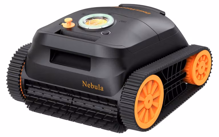 Pulitore robotizzato per piscine, con 180 minuti di autonomia, capacità di arrampicarsi sulle pareti, pulizia della linea di galleggiamento, motori brushless, modello Nebula