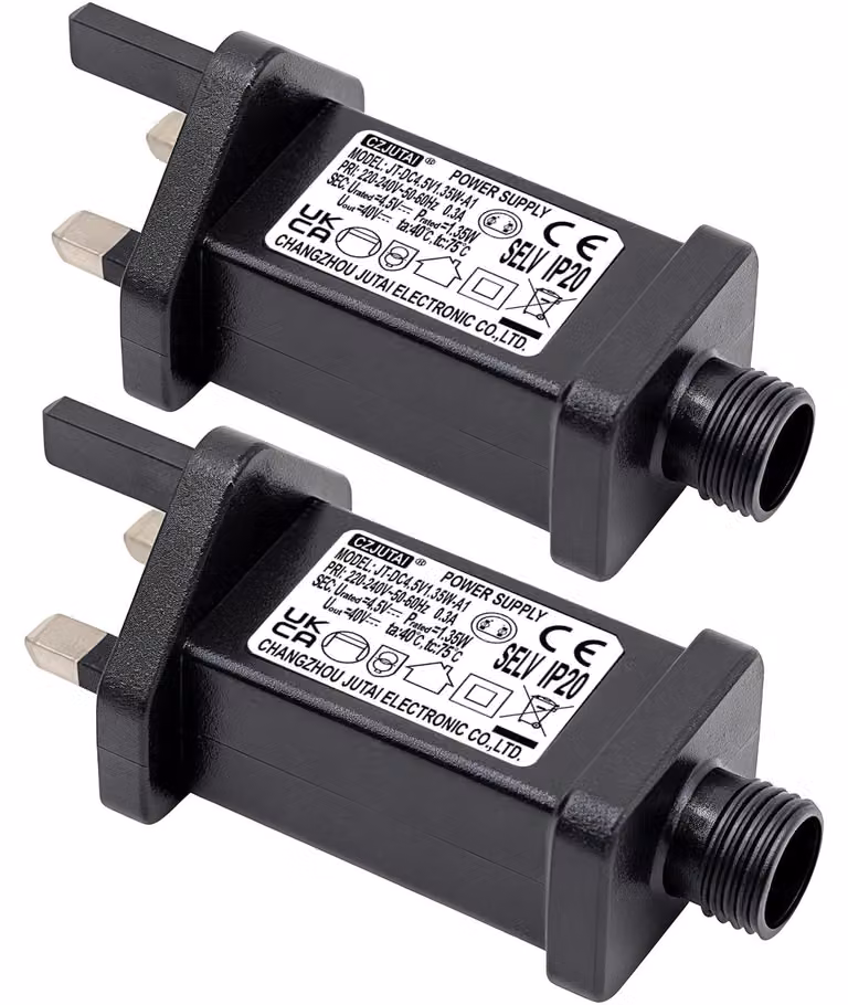 Alimentatore di ricambio per luci natalizie, 2 pezzi, 4,5 V, 1,35 W, illuminazione continua