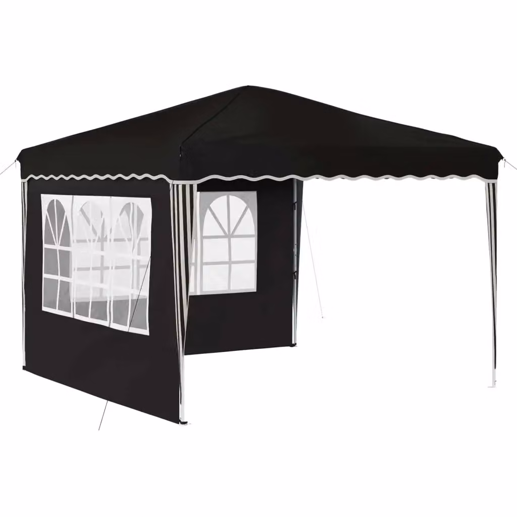 Gazebo a pop-up DESIGN IN per feste in tessuto Oxford e acciaio, colore nero, L/P/H: 288 x 288 x 245 cm – 2
