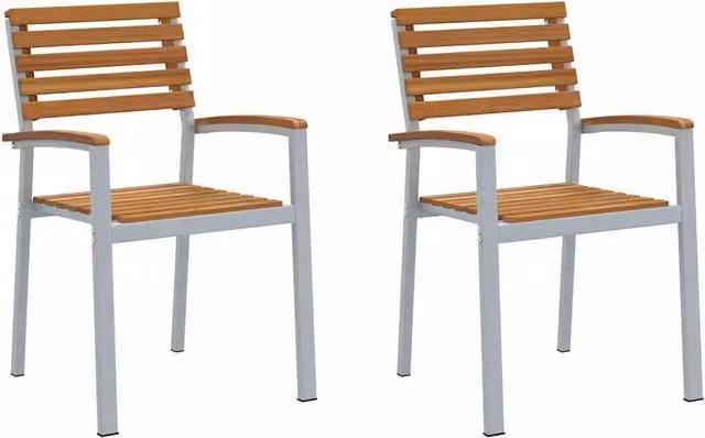 Sedia da Giardino 2 pz | Sedie da Esterno Marrone 56 x 57 x 87 cm