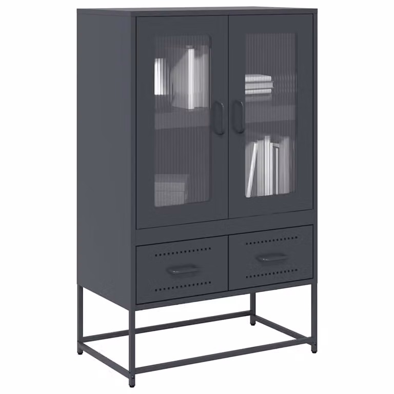 Credenza moderna vidaXL in metallo antracite L: 68 cm, P: 39 cm, H: 111,5 cm