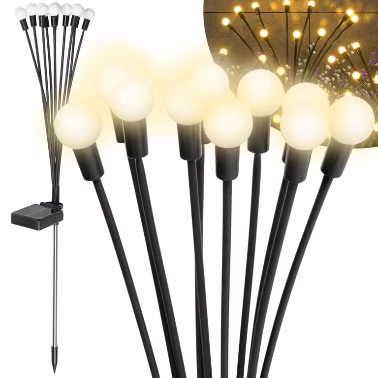 Lampada solare, Rebel, 10 LED, IP65, nero