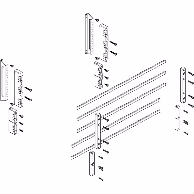 Modulo barra collettrice ABN a incasso 2FB/3RE 60 mm con CU 12x5 mm, a 5 poli, EBM 32 mm MTSC23615