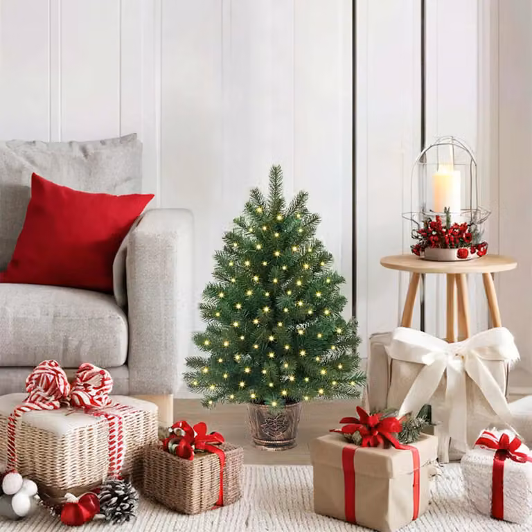 vidaXL Albero di Natale artificiale con 150 LED Verde 75 cm PE e PVC