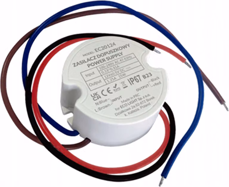 Alimentatore fi60 2,08A 25W 12V IP67 50x50x22 Ecolight EC20127