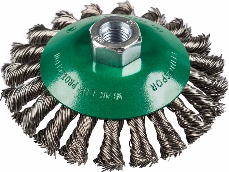 K.spazzola conica 100 mm m14 bk600z acciaio inox filo ritorto