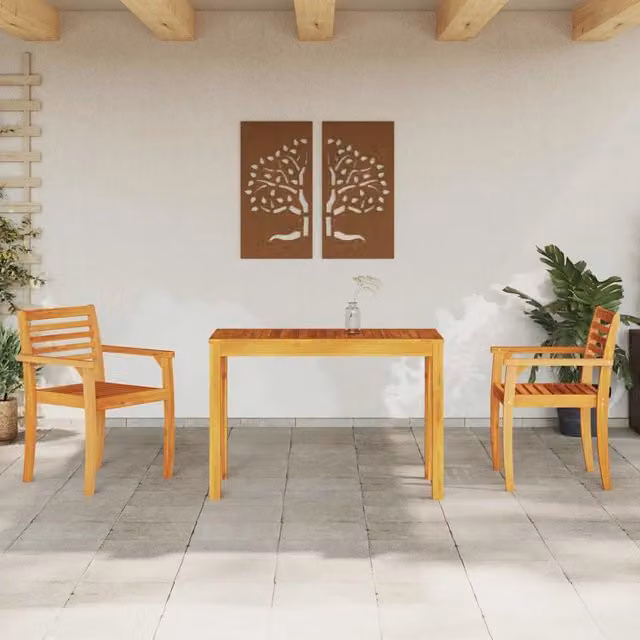Set da Pranzo per Giardino 3 pz Marrone 3375662