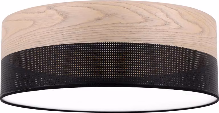 Lampada da soffitto Wood Plexi nero 40cm E27 classic oak