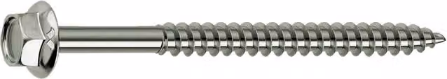 Tirafondo per legno Mustad 811 in acciaio inossidabile argento, diametro: 6,5 mm, lunghezza: 200 mm, confezione da 100 pezzi