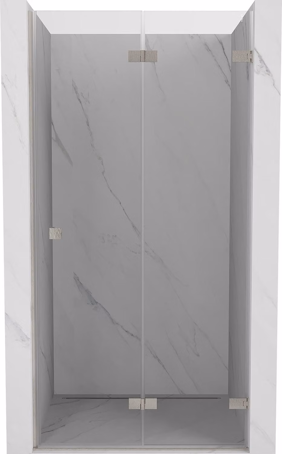 Mexen Lunar-F porta doccia pieghevole destra 50 cm, trasparente, nichel spazzolato - 836-050-000-97-00-P