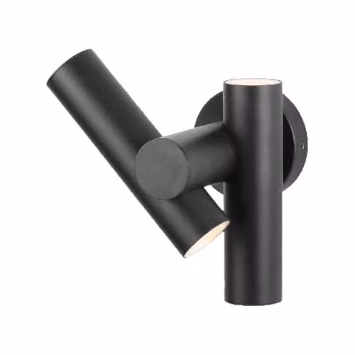 V-TAC 2*Faretti LED Da Muro 6W con Doppio Fascio Luminoso Regolabile a 360° Colore Nero 3000K IP44
