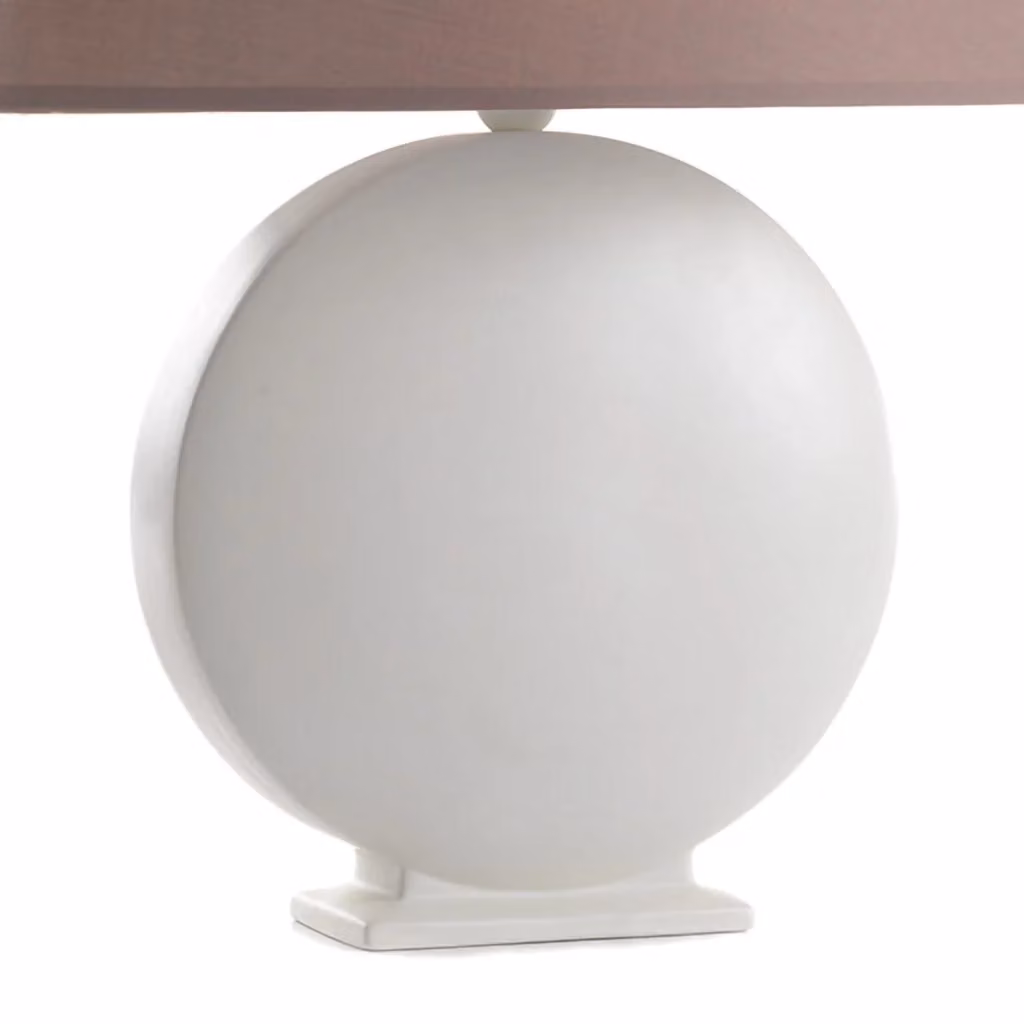 Lampada da tavolo Zen stile shabby chic in ceramica e metallo grigia con paralume in tessuto e attacco E27 – 2