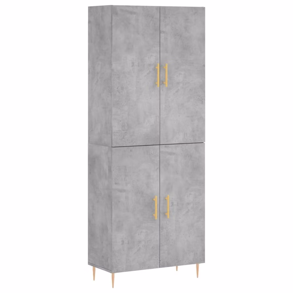 Credenza Grigio Cemento 69,5x34x180 cm in Legno Multistrato