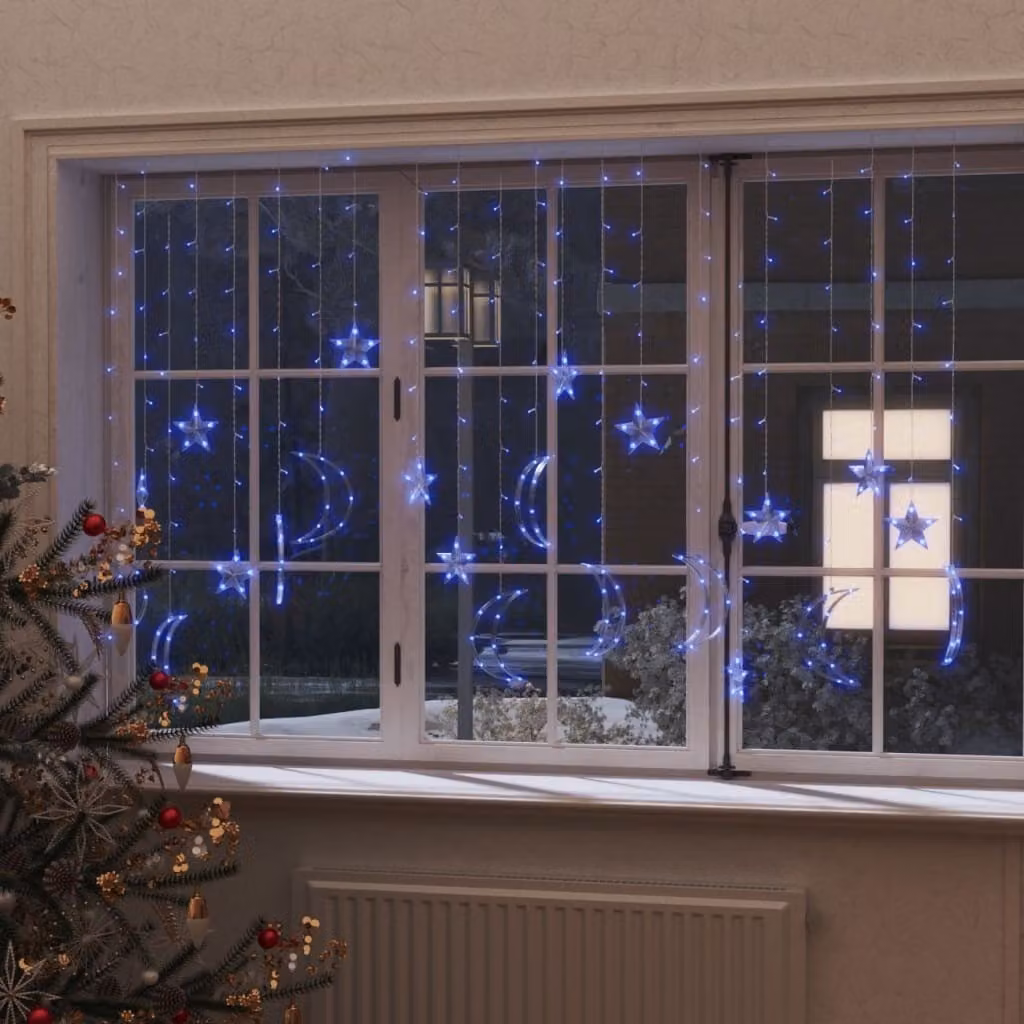 The Living Store luci fiabesche stella e luna telecomando 345 LED blu