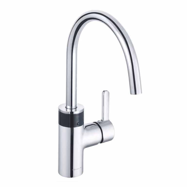 Miscelatore elettronico monocomando per lavello Kludi E-GO, alimentazione a rete, cromato, 1 pz.