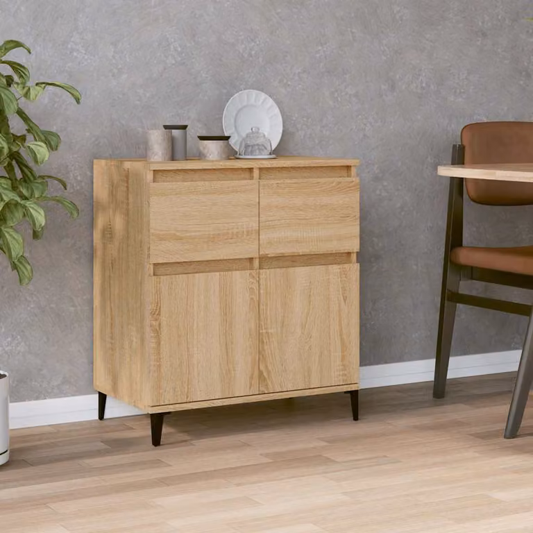 Credenza moderna vidaXL in legno multistrato color rovere, L: 60 cm, P: 35 cm, H: 70 cm