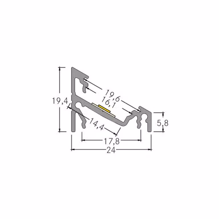 BRUMBERG Profilo angolare aggiuntivo BRUMBERG, lunghezza 2 metri, bianco Anbau-Eckprofil Komplett-Set, Bianco / Opale, Alluminio