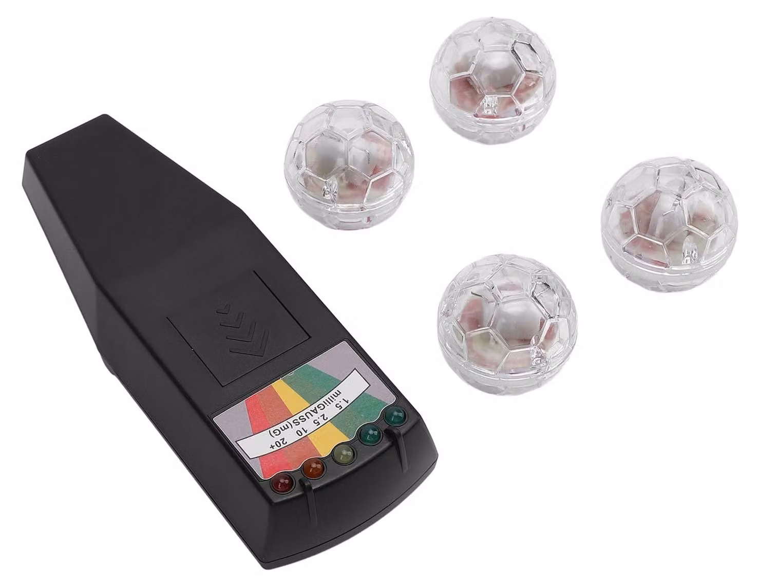 Kit per il rilevamento di presenze paranormali, completo di misuratore di campi elettromagnetici (EMF) e 4 palline per gatti, con frequenza operativa da 50 a 2000 MHz