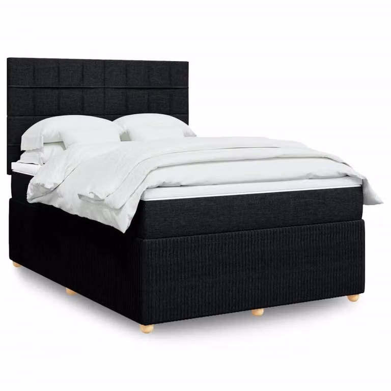 Maison Exclusive - Letto boxspring con materasso nero 160x200 cm Tessuto