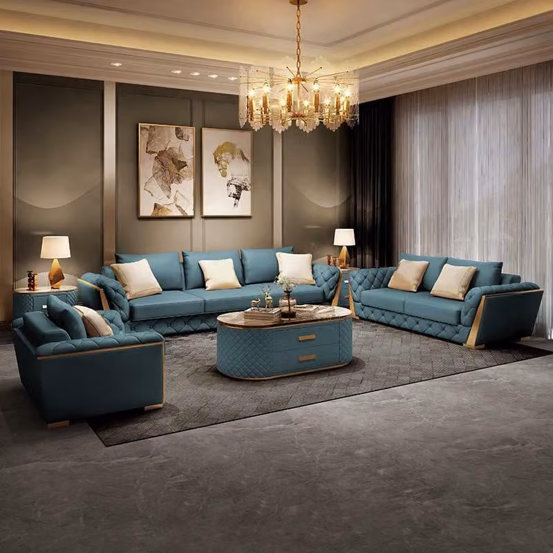 Modernes Sofa 3 Sitzer Wohnlandschaft Designer Couchen Sitzpolster Ledersofa