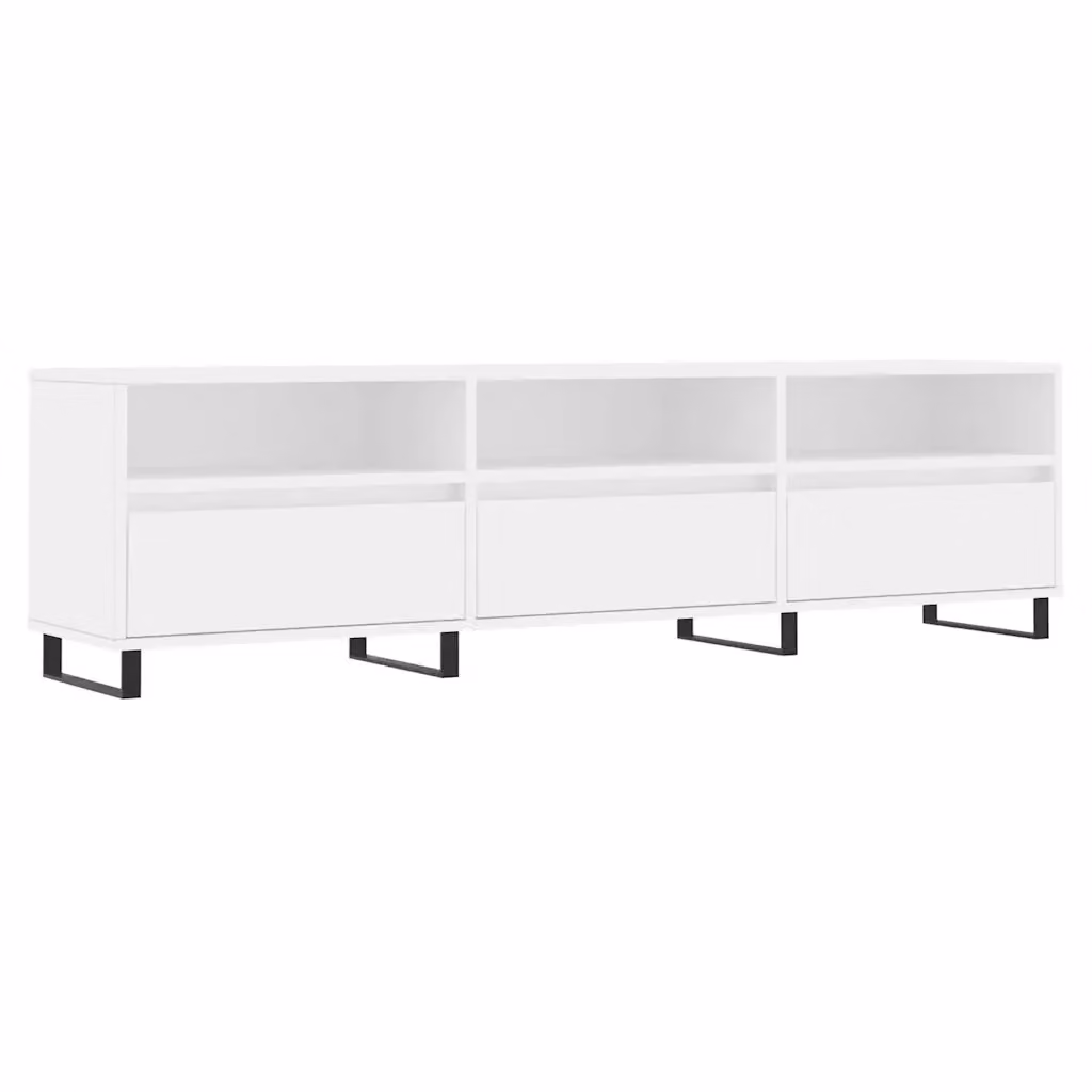 Mobile Porta TV Moderno vidaXL Bianco in Legno e Metallo L: 150 cm, P: 30 cm, H: 44,5 cm – 2