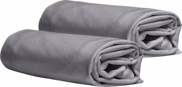 DaunenStep Set di 2 federe copricuscino in jersey Vivacolor grigie con chiusura a zip