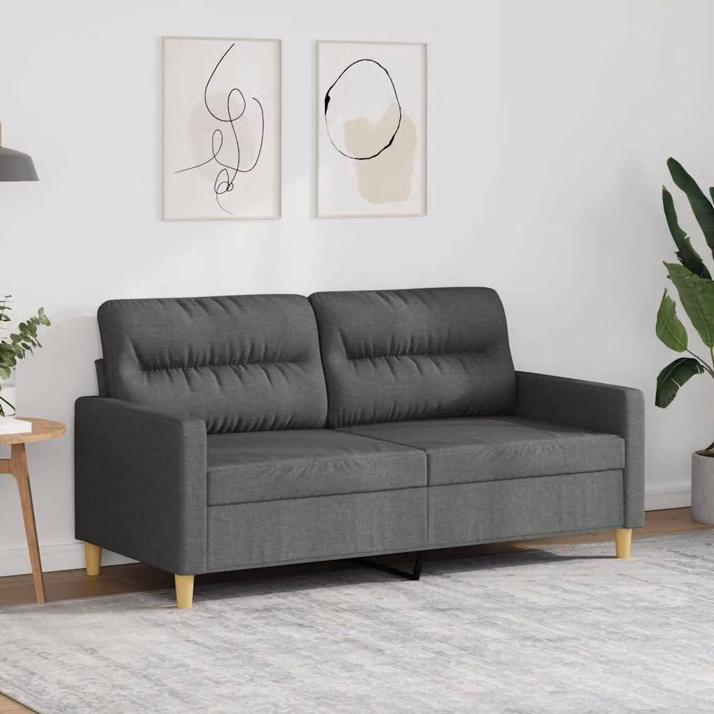 vidaXL Divano Moderno a 2 Posti in Tessuto Grigio con Struttura in Metallo