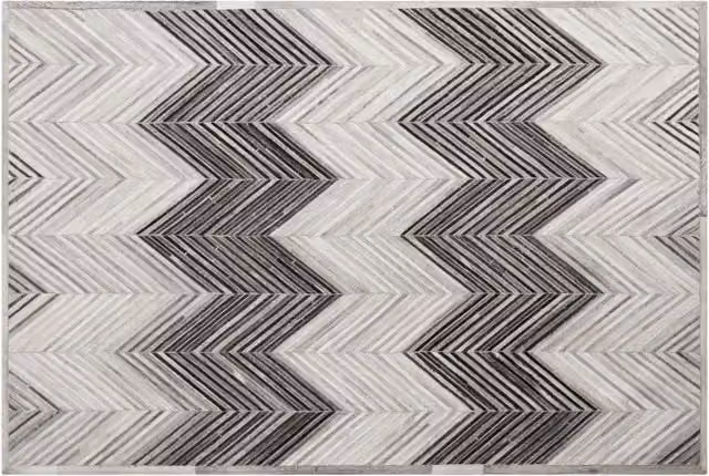 Tappeto Patchwork in Pelle Bovina BELIANI Grigio L: 160 cm, P: 230 cm
