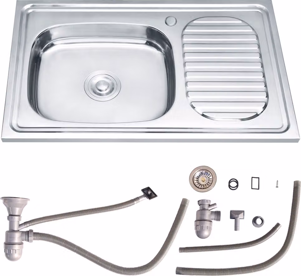 Melko lavello da cucina in acciaio inox - lavello da incasso 75CM orientamento a sinistra
