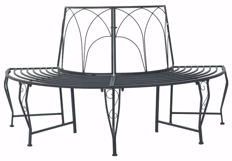 Panchina in legno 4 posti 160 x 80 x 89 cm Acciaio