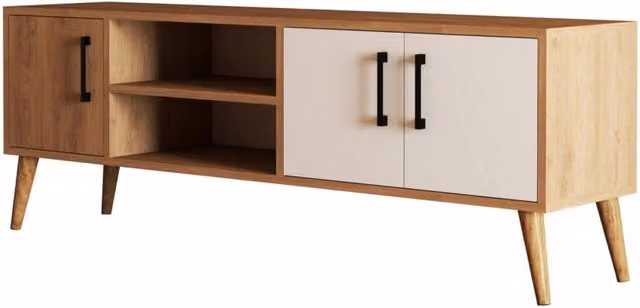 Porta TV moderno in legno HANAH HOME Bianco L: 150 cm, P: 34 cm, H: 52 cm