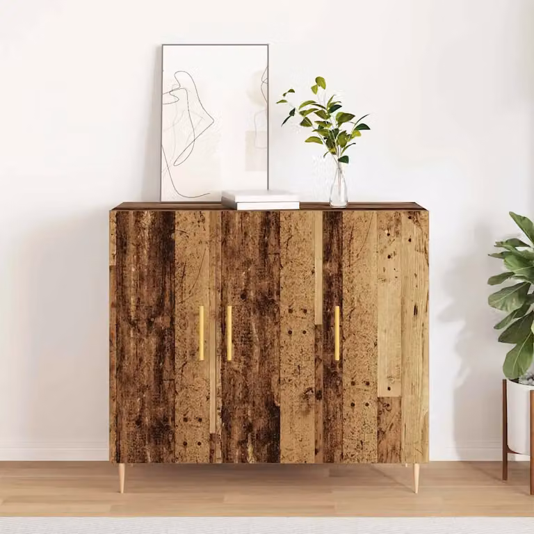 Credenza vidaXL in legno ingegnerizzato stile moderno, colore marrone, L 90 x P 34 x H 80 cm