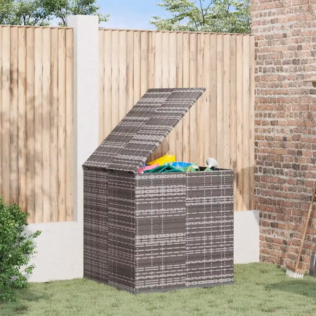 Contenitore da giardino in rattan PE grigio L: 100 cm, P: 97,5 cm, H: 104 cm – 2