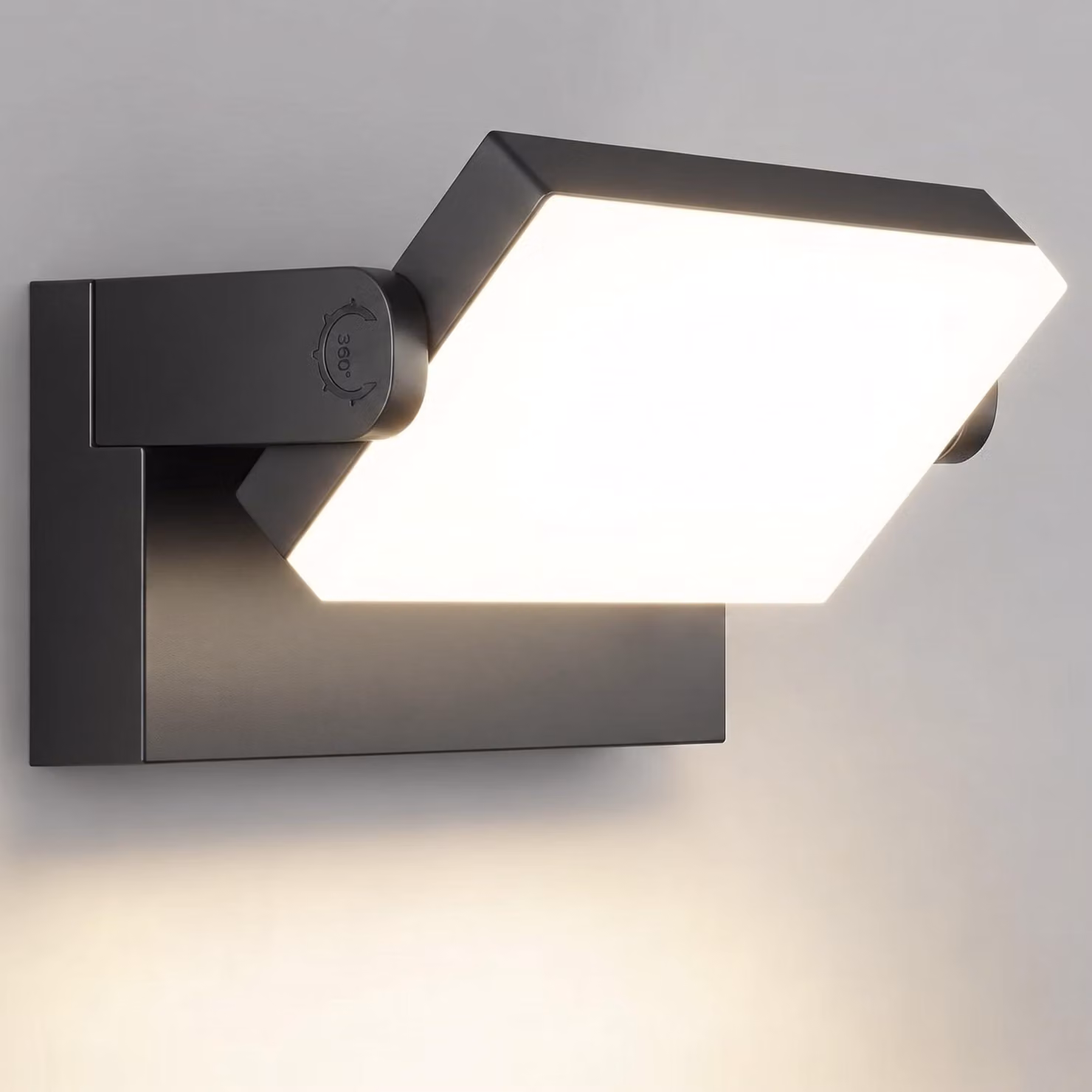Lampada da parete esterna a LED, orientabile, 3000 K, colore nero, grado di protezione IP65