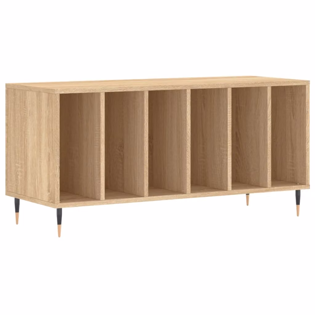 Mobile Porta Dischi Rovere Sonoma 100x38x48cm Legno Multistrato