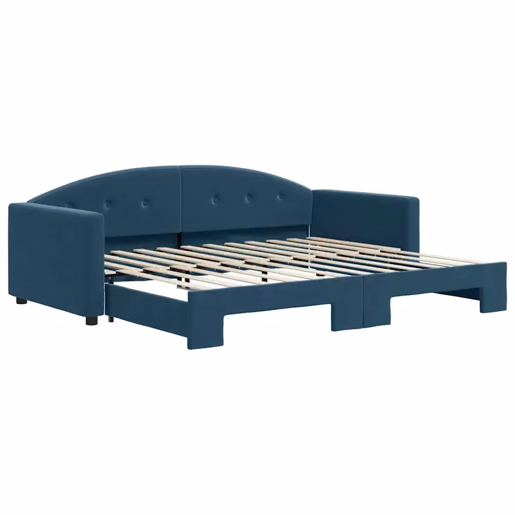 Divano Letto Moderno vidaXL in Velluto Blu per Soggiorno e Camera da Letto – 2
