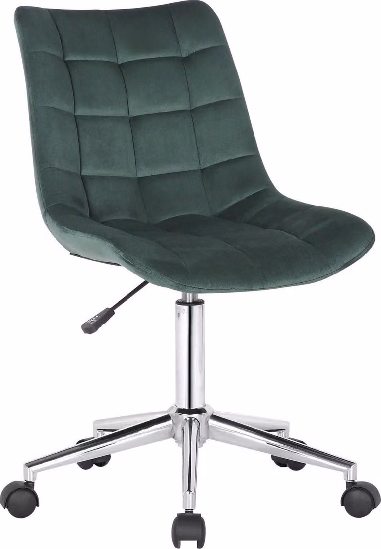 Sedia da ufficio in velluto - Sedia da ufficio ergonomica - Funzione regolabile in altezza e girevole | Colore: Verde