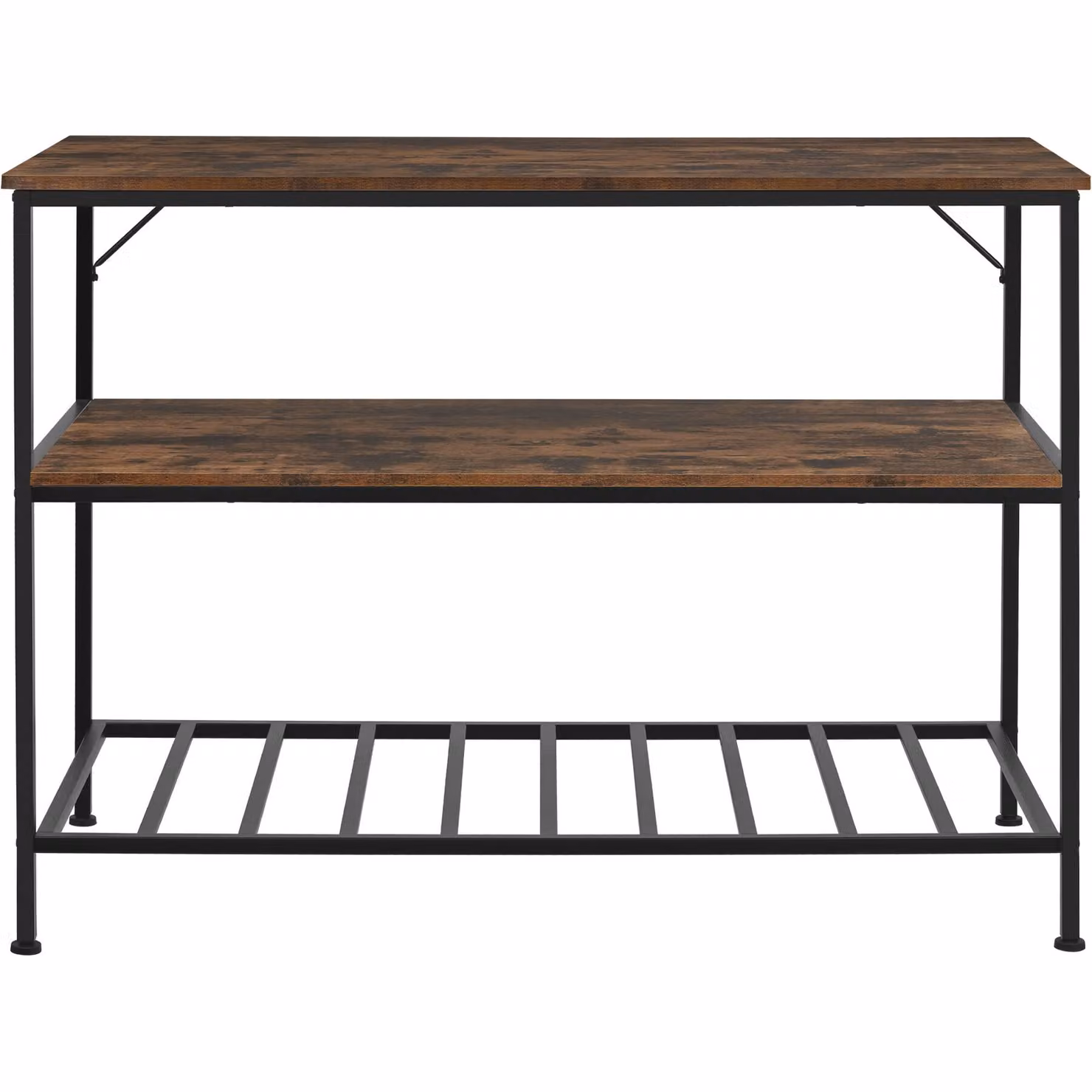 Scaffale da cucina Akeley Tectake in stile industriale, legno e metallo, marrone, L 120 x P 30 x H 90,5 cm – 3