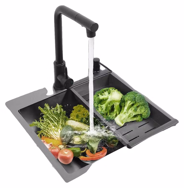 Lavello da cucina, acciaio inossidabile 304, dimensioni 15,75 x 13,98 pollici, profondità 7,09 pollici, vasca singola, foro singolo