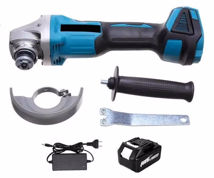 Smerigliatrice angolare a batteria da 125 mm - Smerigliatrice angolare 18V senza spazzole - 20.000 giri/min - 4 velocità - Compatibile con batterie Makita 18V - Include 1 batteria