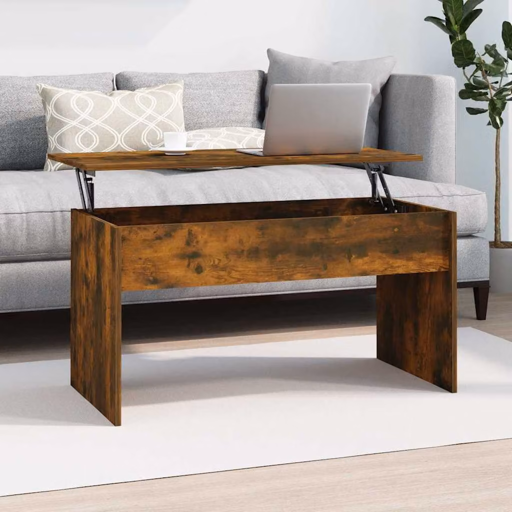 vidaXL Tavolino da Soggiorno Moderno in Legno Rovere Fumo Marrone L 102 cm x P 50,5 cm x H 52,5 cm