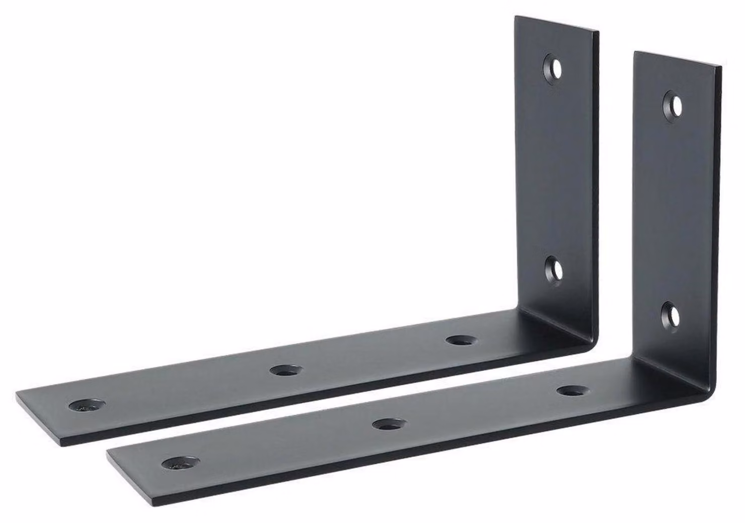 Angolo di supporto in acciaio inossidabile nero, 2 pezzi, dimensioni 175x105 mm, capacità di carico 22 kg