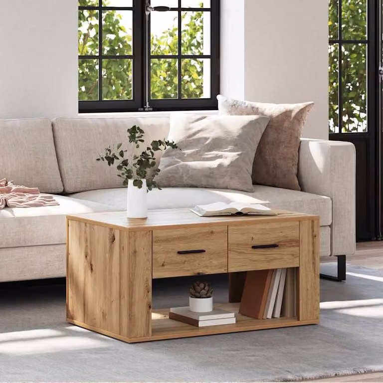 Maison Exclusive - Tavolino Artisan in rovere 80 x 50 x 40 cm Materiale ligneo