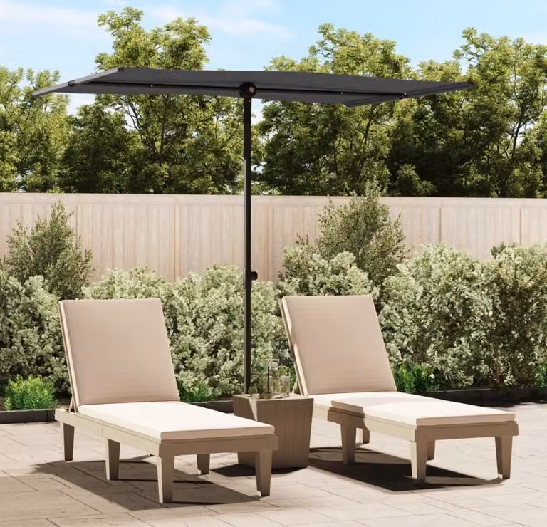 Ombrellone The Living Store con asta in alluminio 2x1,5 m antracite
