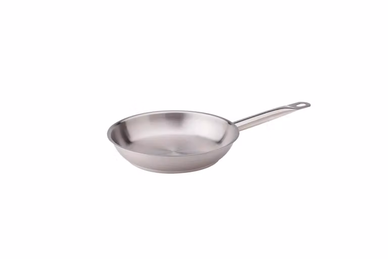Padella in acciaio inox per induzione con manico tubolare inox, diam. 28cm